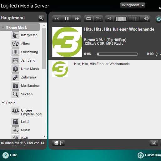 logitech media server player linux